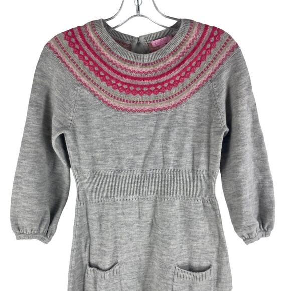 Lilly Pulitzer Wool Angora Fair Isle Sweater Dress Gray Size S - Picture 3 of 6